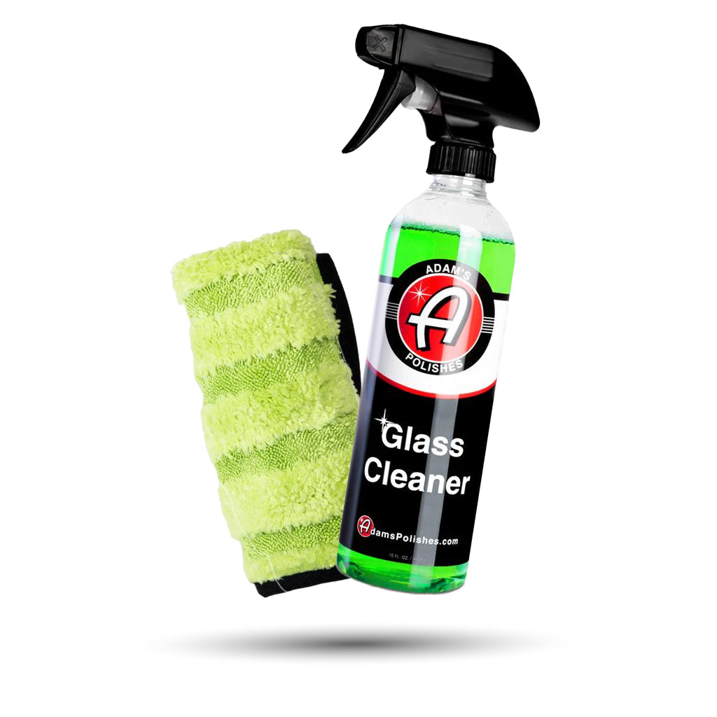 Adam’s Glass Cleaner & Green Microfiber Glass Towel Bundle